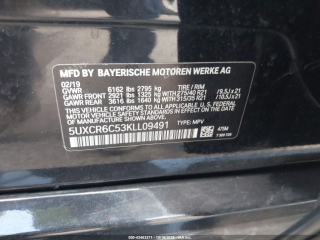 2019 BMW X5 5UXCR6C53KLL09491 Photo 8