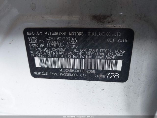 2020 MITSUBISHI MIRAGE ML32A5HJXLH002055 Photo 8
