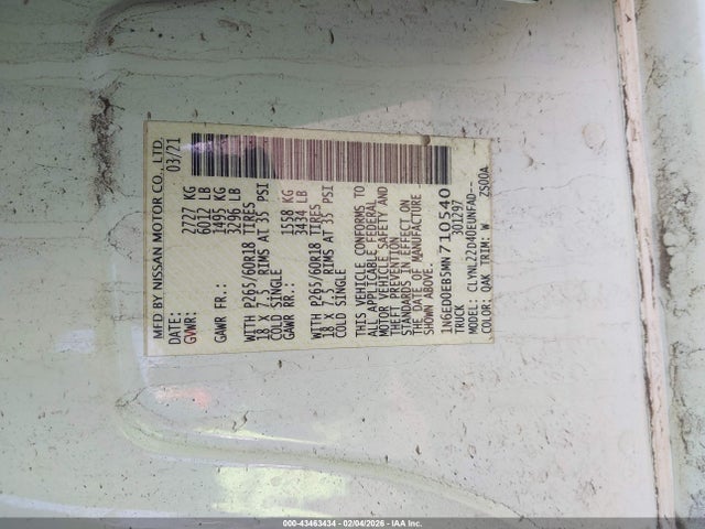 Nissan Frontier 2021 1N6ED0EB5MN710540 Image 8