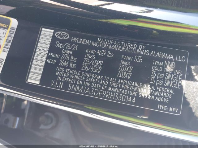 2024 HYUNDAI TUCSON 5NMJA3DE9RH330144 Photo 8