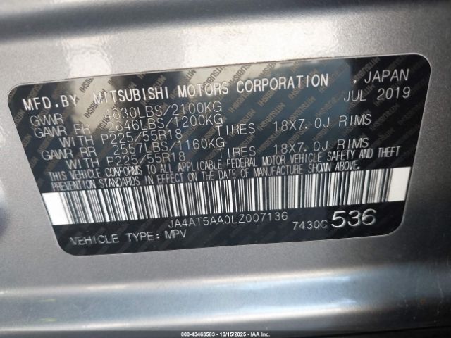 2020 MITSUBISHI ECLIPSE CROSS JA4AT5AA0LZ007136 Photo 8