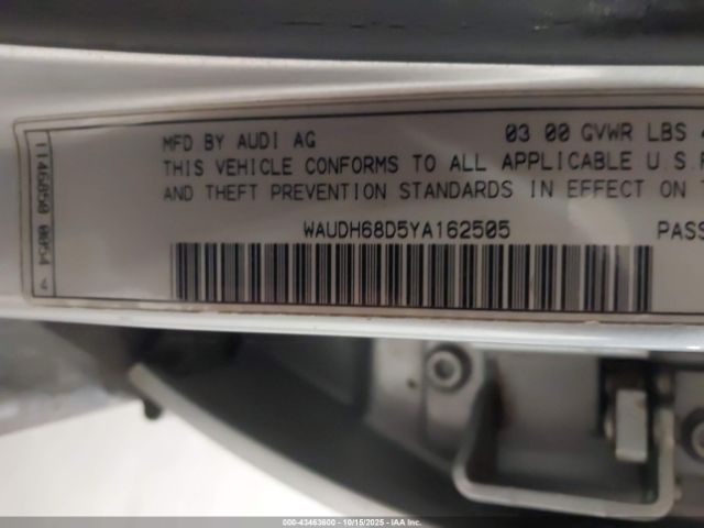 2000 AUDI A4 WAUDH68D5YA162505 Photo 8