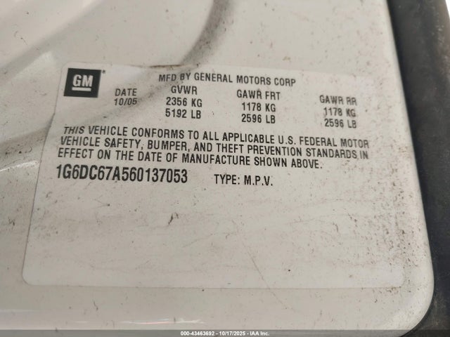 2006 CADILLAC STS 1G6DC67A560137053 Photo 8