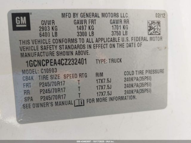 2012 CHEVROLET SILVERADO 1500 1GCNCPEA4CZ232401 Photo 8