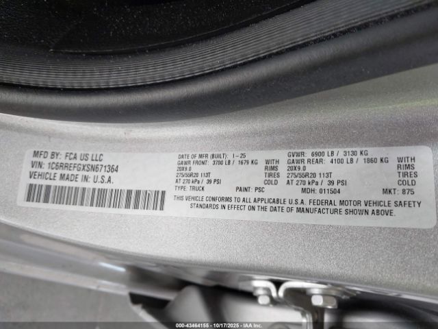 2025 RAM 1500 1C6RREFGXSN671364 Photo 8