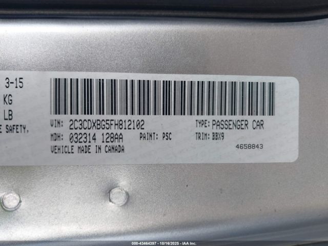 2015 DODGE CHARGER 2C3CDXBG5FH812102 Photo 8