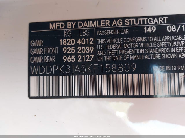2019 MERCEDES-BENZ SLC 300 WDDPK3JA5KF158809 Photo 8
