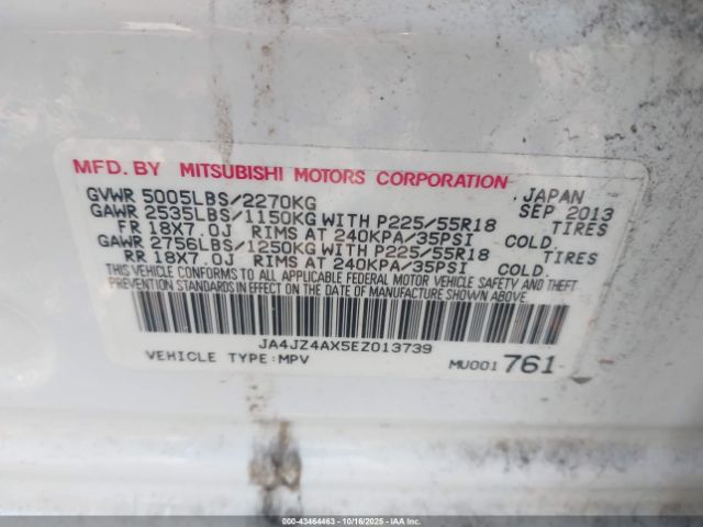 2014 MITSUBISHI OUTLANDER JA4JZ4AX5EZ013739 Photo 8
