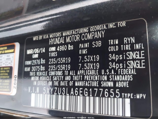 5XYZU3LA6EG177655 Hyundai t-gdi theta