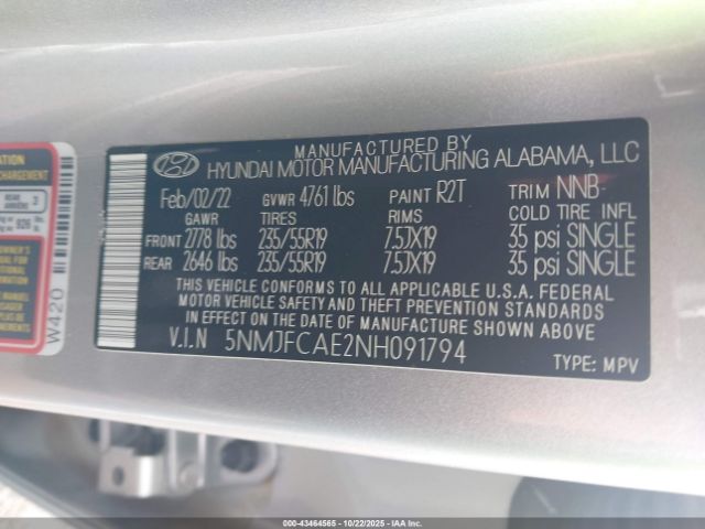2022 HYUNDAI TUCSON 5NMJFCAE2NH091794 Photo 8