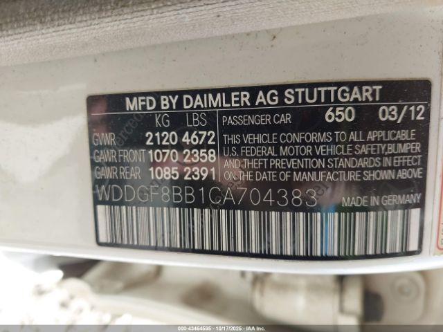 2012 MERCEDES-BENZ C 300 WDDGF8BB1CA704383 Photo 8