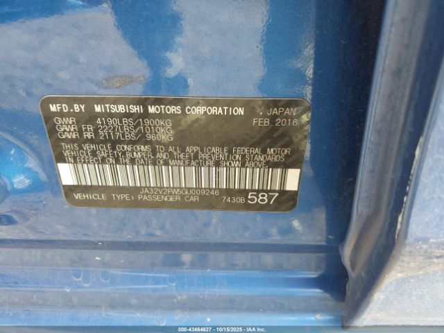 2016 MITSUBISHI LANCER JA32V2FW5GU009246 Photo 8