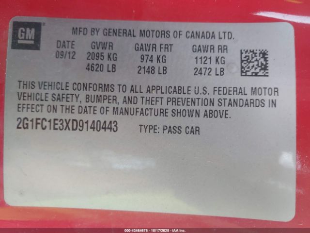 2013 CHEVROLET CAMARO 2G1FC1E3XD9140443 Photo 8