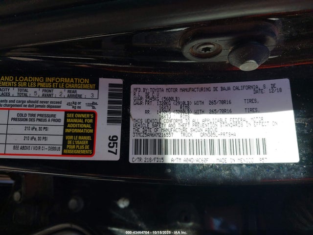 3TMCZ5AN6KM216557 Toyota 2gr-fks