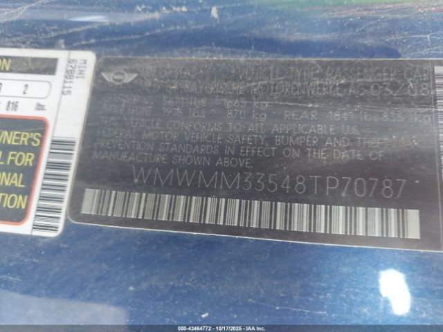 2008 MINI COOPER S CLUBMAN WMWMM33548TP70787 Photo 8