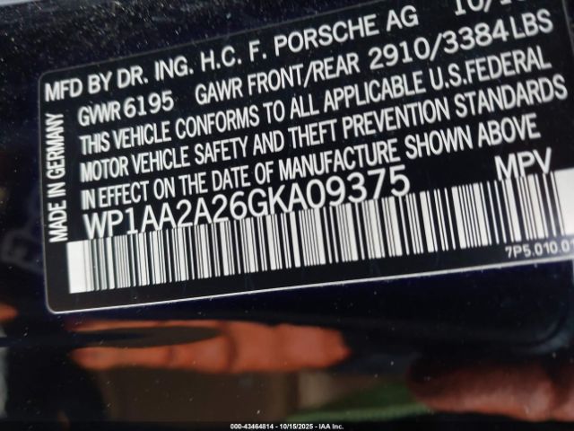 2016 PORSCHE CAYENNE WP1AA2A26GKA09375 Photo 8