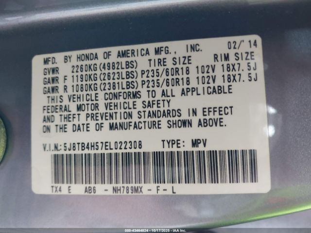 2014 ACURA RDX 5J8TB4H57EL022308 Photo 8