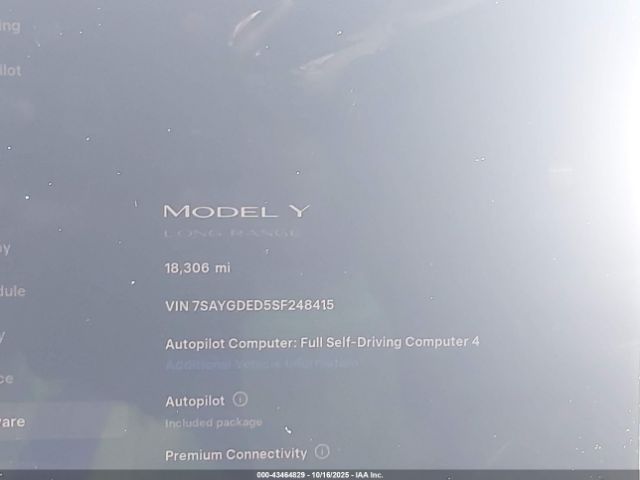 2025 TESLA MODEL Y 7SAYGDED5SF248415 Photo 6