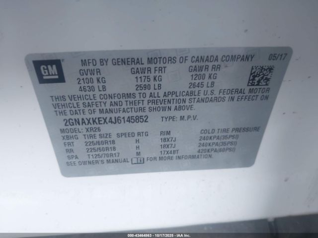 2018 CHEVROLET EQUINOX 2GNAXKEX4J6145852 Photo 8