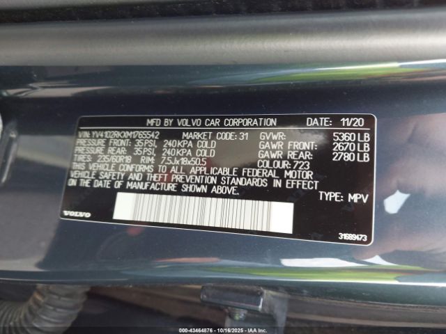 2021 VOLVO XC60 YV4102RKXM1765542 Photo 8