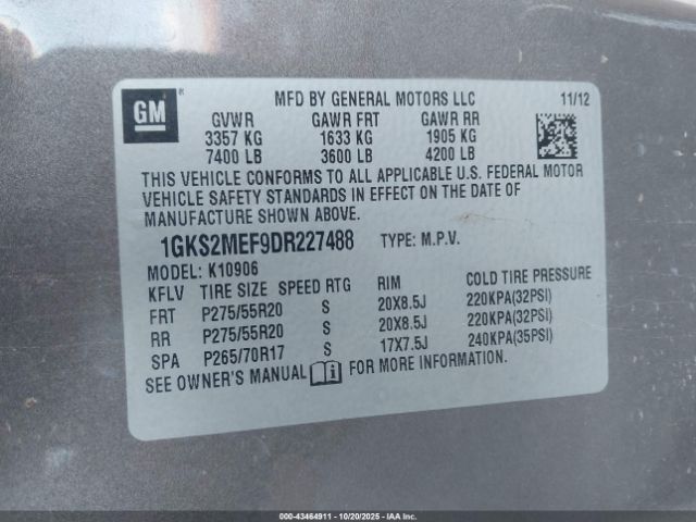 2013 GMC YUKON XL 1500 1GKS2MEF9DR227488 Photo 8