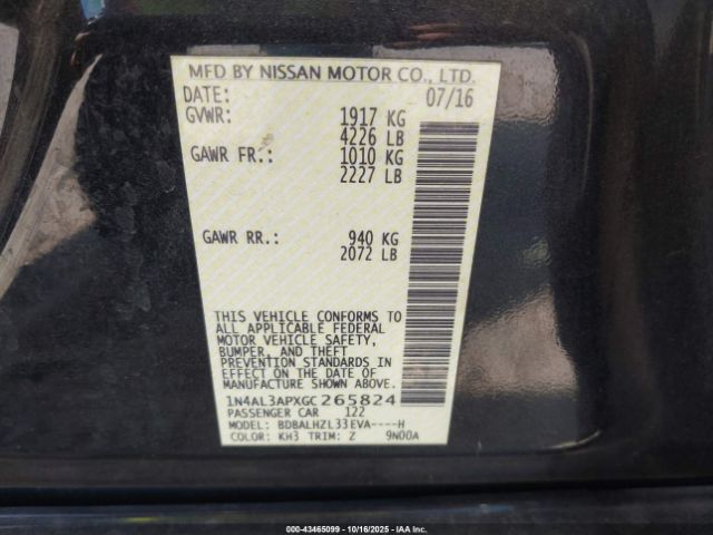2016 NISSAN ALTIMA 1N4AL3APXGC265824 Photo 8