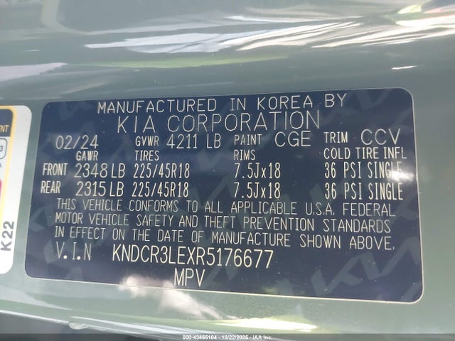 KNDCR3LEXR5176677 KIA Niro Ex Touring