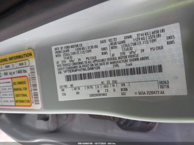 2022 FORD RANGER 1FTER4FH7NLD08126 Photo 8