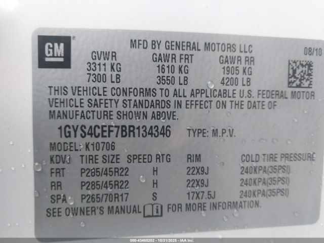 2011 CADILLAC ESCALADE 1GYS4CEF7BR134346 Photo 8