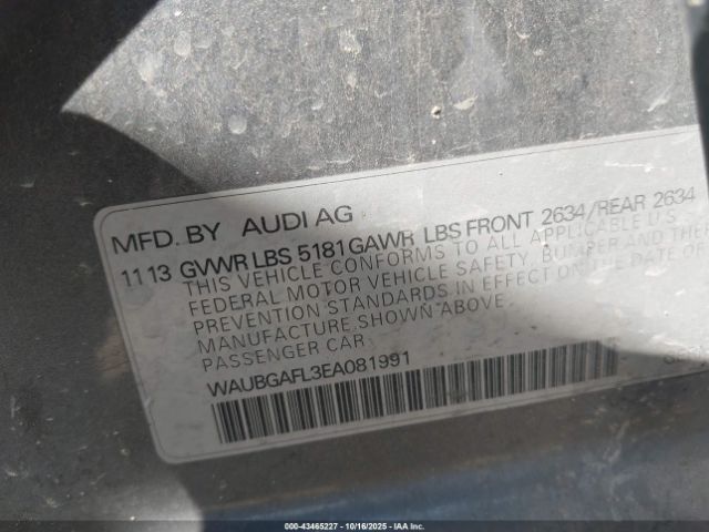 2014 AUDI S4 WAUBGAFL3EA081991 Photo 8