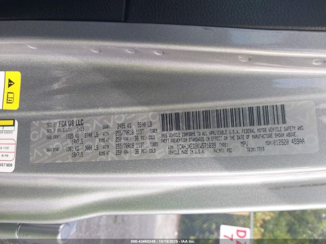 2019 JEEP WRANGLER UNLIMITED 1C4HJXEG9KW571839 Photo 8