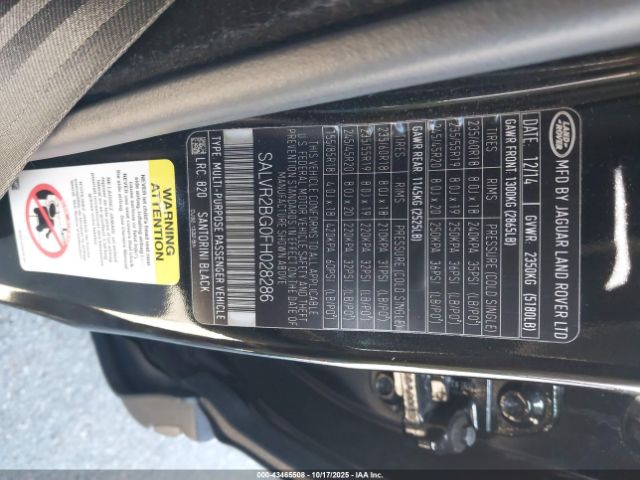 2015 LAND ROVER RANGE ROVER EVOQUE SALVR2BG0FH028286 Photo 8