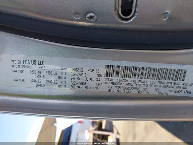 Jeep Patriot Sport 2016 1C4NJPBAXGD698105 Image 9
