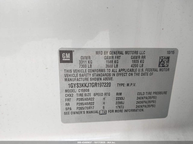 2016 CADILLAC ESCALADE ESV 1GYS3KKJ7GR197220 Photo 8