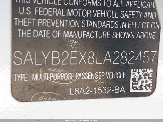 2020 LAND ROVER RANGE ROVER VELAR SALYB2EX8LA282457 Photo 8