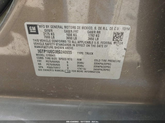 3GTP1UEC0FG240935 GMC Sierra 1500 Sle