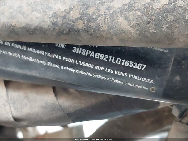 2020 POLARIS RZR 3NSPAG921LG165367 Photo 9