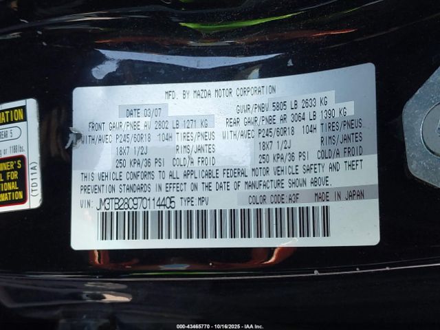 2007 MAZDA CX-9 JM3TB28C970114405 Photo 8