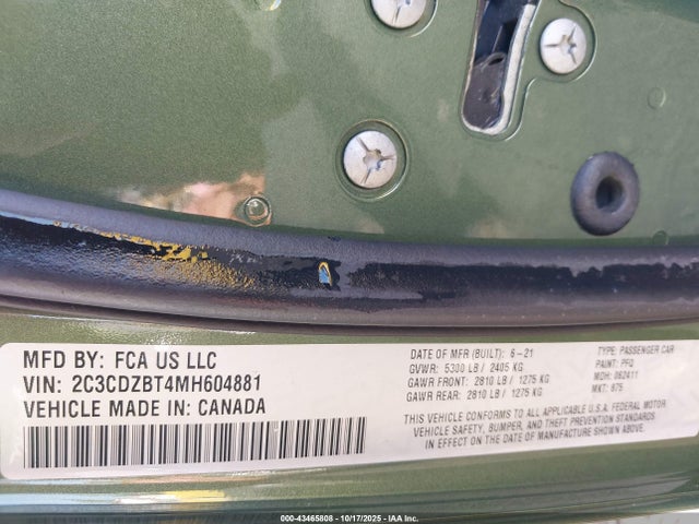 2021 DODGE CHALLENGER 2C3CDZBT4MH604881 Photo 8