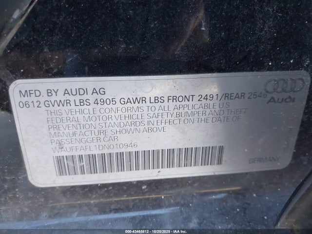 2013 AUDI A4 WAUFFAFL1DN010946 Photo 8