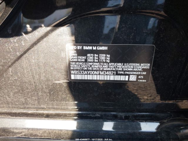 2022 BMW M3 WBS33AY00NFM34821 Photo 8