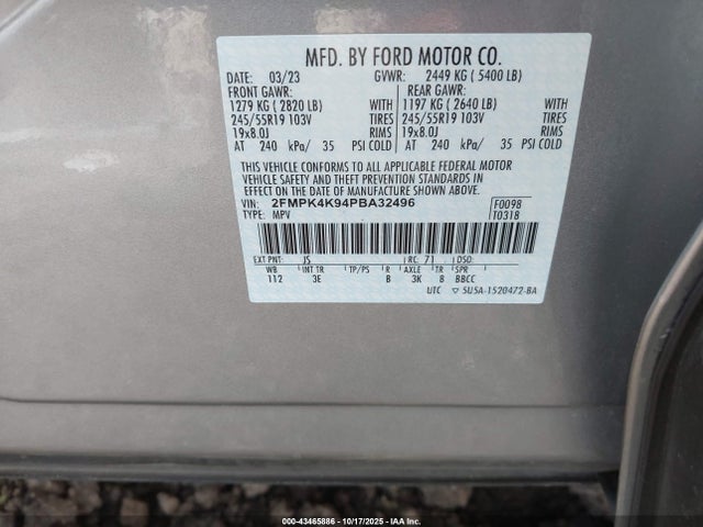 Ford Edge Titanium 2023 2FMPK4K94PBA32496 Image 9