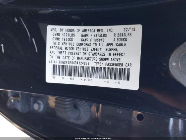 2013 HONDA ACCORD SDN 1HGCR2E54DA124079 Photo 8