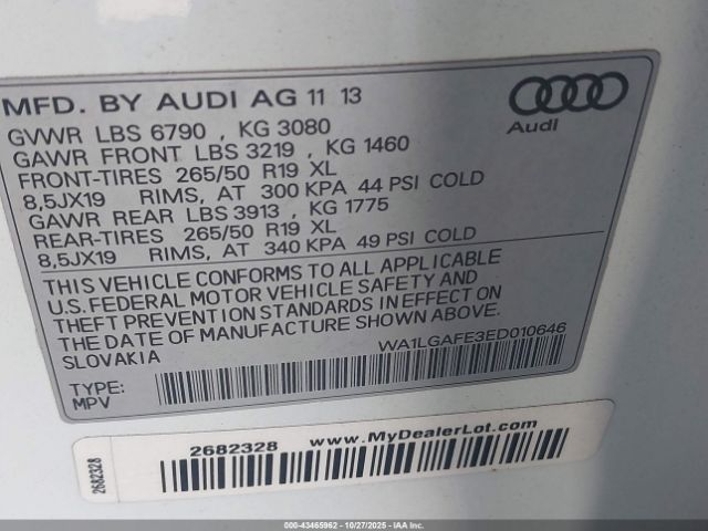 2014 AUDI Q7 WA1LGAFE3ED010646 Photo 8