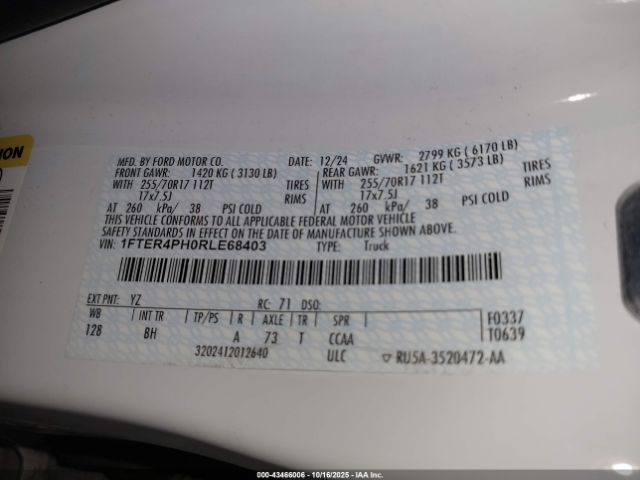 2024 FORD RANGER 1FTER4PH0RLE68403 Photo 8