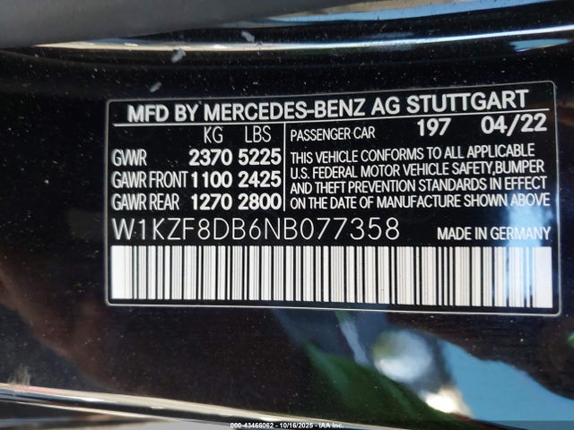 2022 MERCEDES-BENZ E 350 W1KZF8DB6NB077358 Photo 8