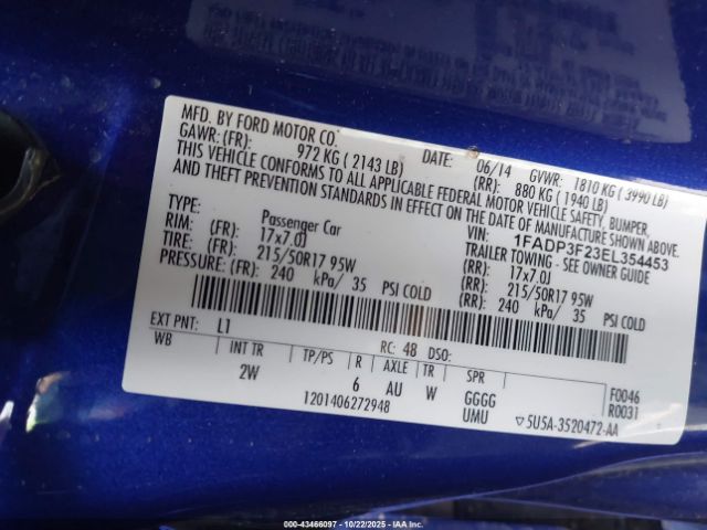 2014 FORD FOCUS 1FADP3F23EL354453 Photo 8