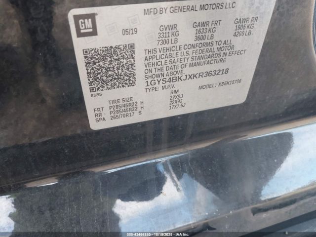 2019 CADILLAC ESCALADE 1GYS4BKJXKR363218 Photo 8