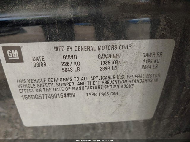 2009 CADILLAC CTS 1G6DG577490164459 Photo 8