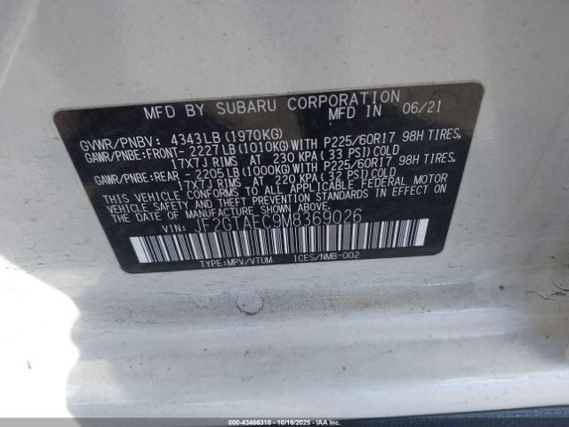 2021 SUBARU CROSSTREK JF2GTAEC9M8369026 Photo 8